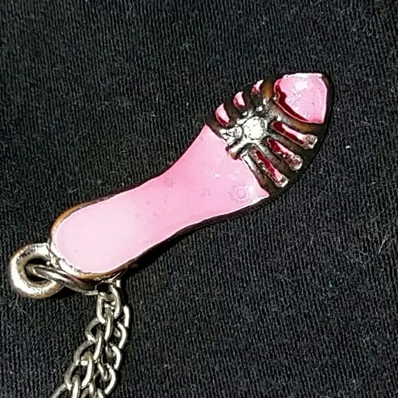 Pink High heel 👠 charm necklace & bracelet - Picture 3 of 5